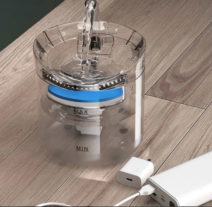 Fuente Transparente de Agua para Gato