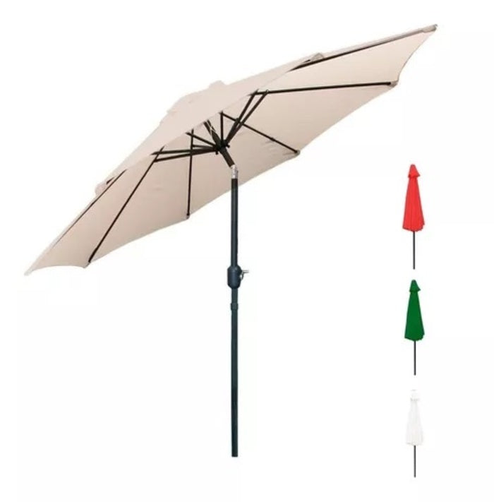 Sombrilla Sol 2.7m Manivela Playa Beige