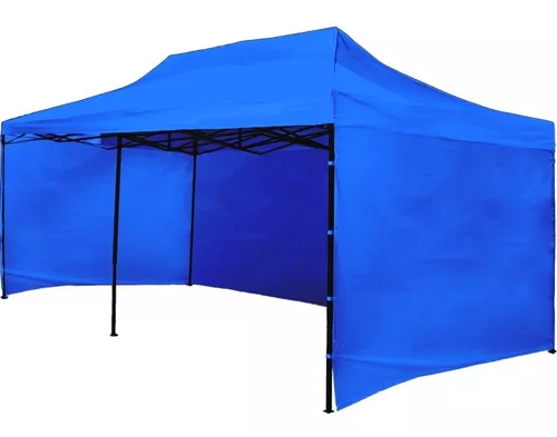 Toldo 6x3 plegable Con Paredes AZUL