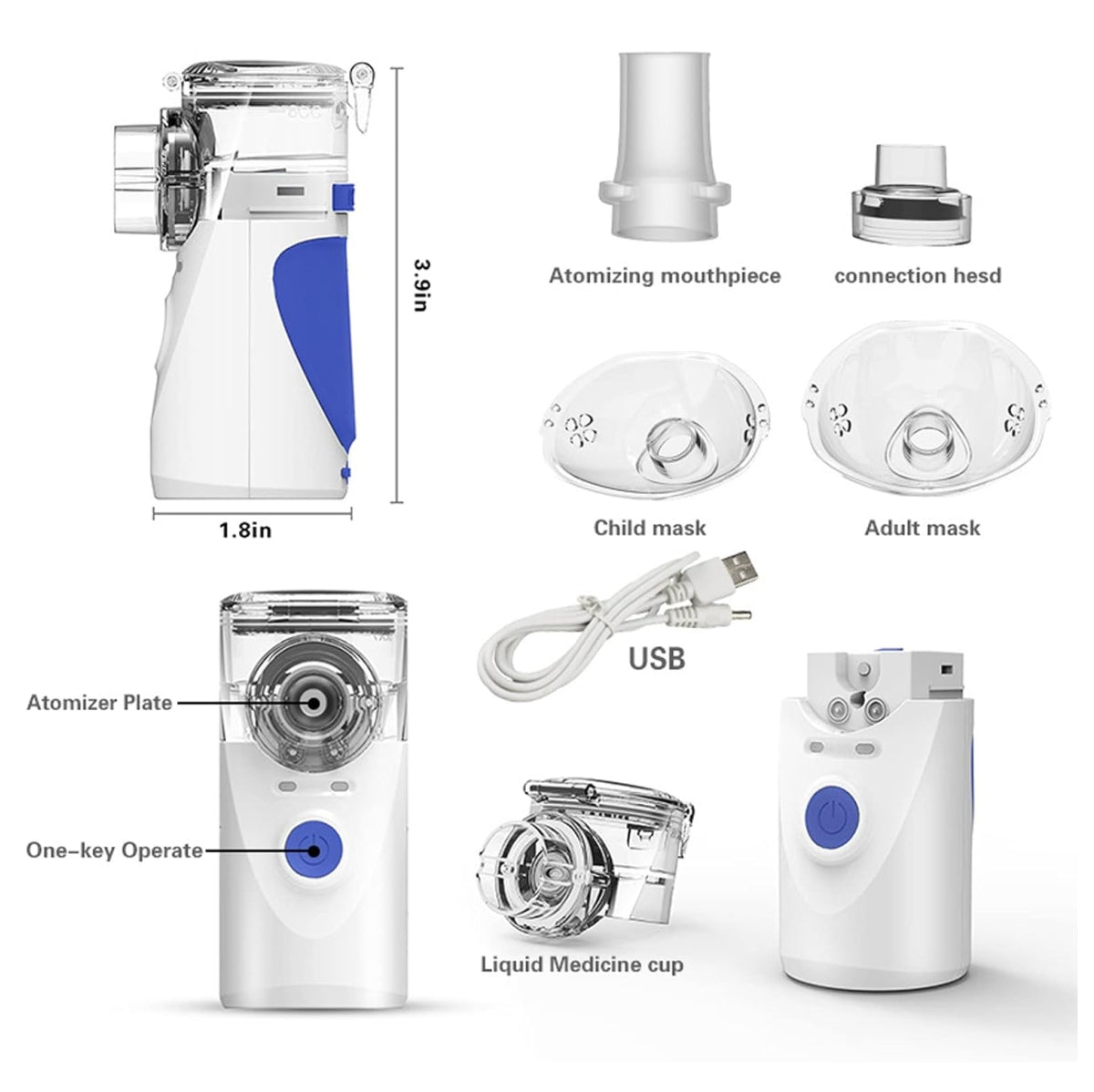 Inhalador nebulizador adultos y niños Asma